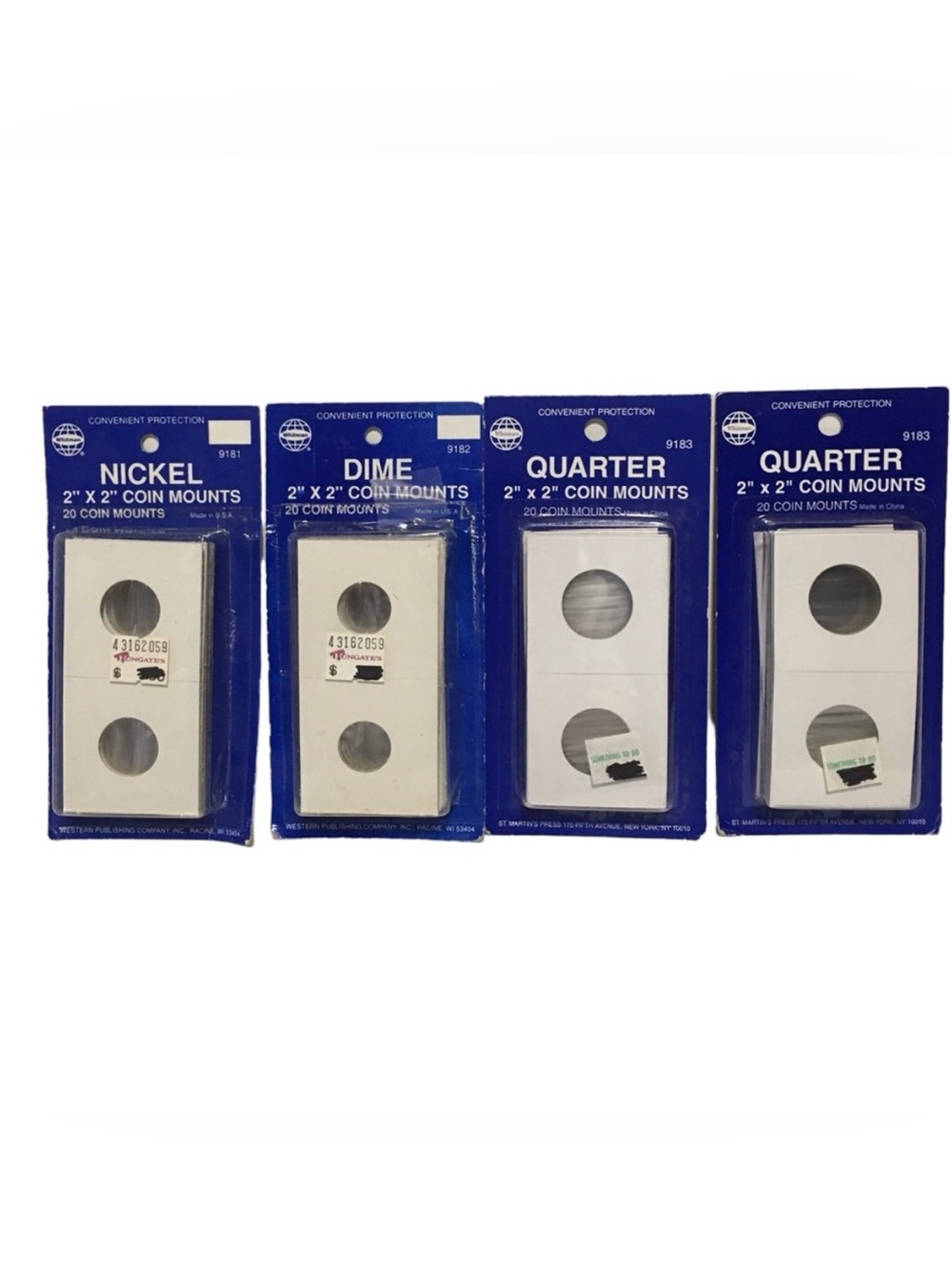 Whitman Coin Mount Protectors 2x2" Lot - 4 Packs (80 Total Flips) NIP